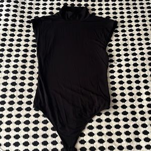Good american black thing bodysuit mock turtleneck